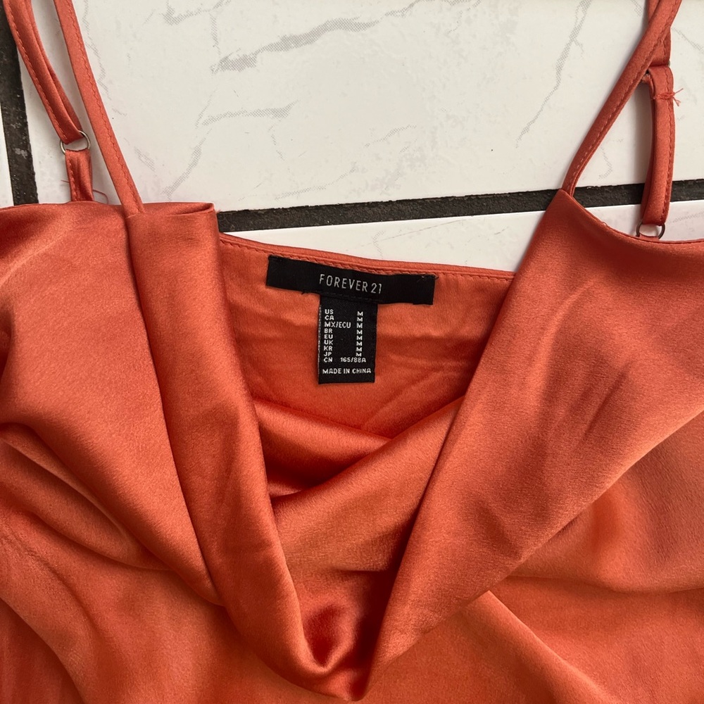 Forever 21 orange satin dress - Picture 6 of 7